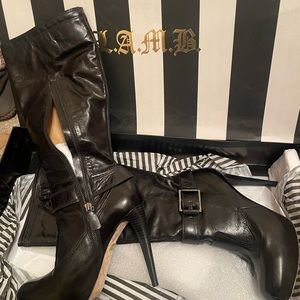 Beautiful L.A.M.B Black Leather Boots